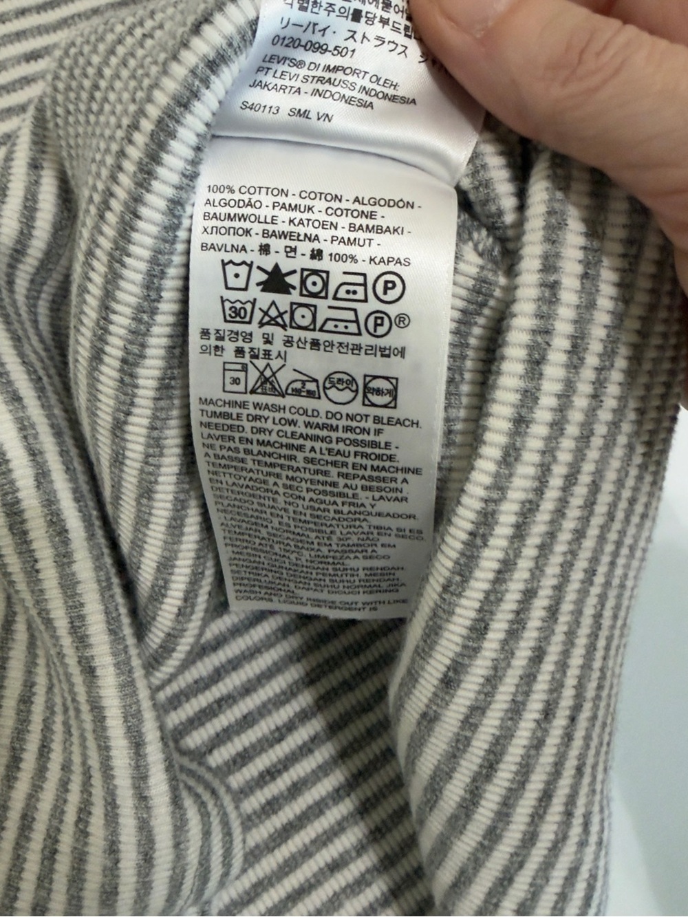Levi's Essential Ribbed Striped Ringer Tank Top Contrast Trim - Picture 8 of 9